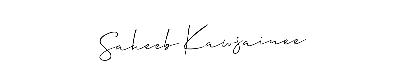 if you are searching for the best signature style for your name Saheeb Kawsainee. so please give up your signature search. here we have designed multiple signature styles  using Allison_Script. Saheeb Kawsainee signature style 2 images and pictures png