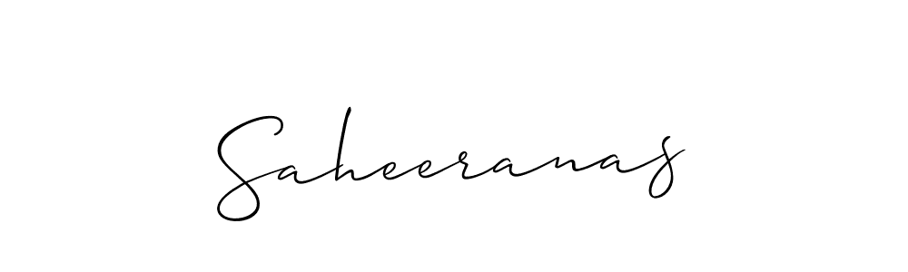 How to make Saheeranas signature? Allison_Script is a professional autograph style. Create handwritten signature for Saheeranas name. Saheeranas signature style 2 images and pictures png