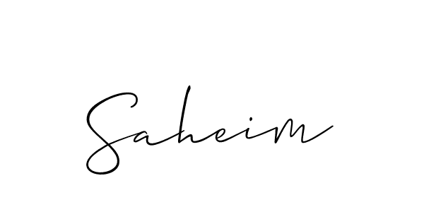 Design your own signature with our free online signature maker. With this signature software, you can create a handwritten (Allison_Script) signature for name Saheim. Saheim signature style 2 images and pictures png
