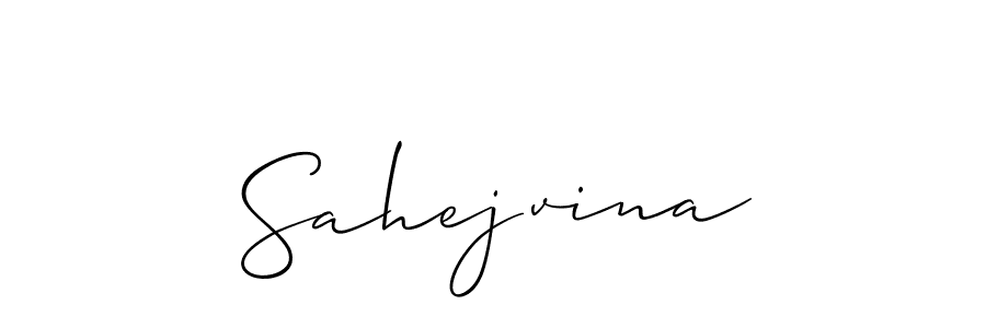 The best way (Allison_Script) to make a short signature is to pick only two or three words in your name. The name Sahejvina include a total of six letters. For converting this name. Sahejvina signature style 2 images and pictures png