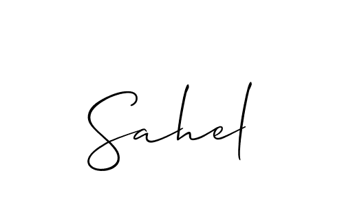 Use a signature maker to create a handwritten signature online. With this signature software, you can design (Allison_Script) your own signature for name Sahel. Sahel signature style 2 images and pictures png