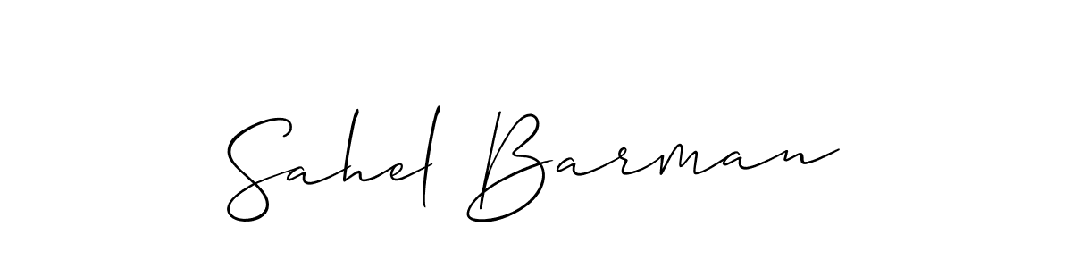 The best way (Allison_Script) to make a short signature is to pick only two or three words in your name. The name Sahel Barman include a total of six letters. For converting this name. Sahel Barman signature style 2 images and pictures png