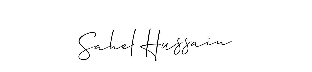 if you are searching for the best signature style for your name Sahel Hussain. so please give up your signature search. here we have designed multiple signature styles  using Allison_Script. Sahel Hussain signature style 2 images and pictures png