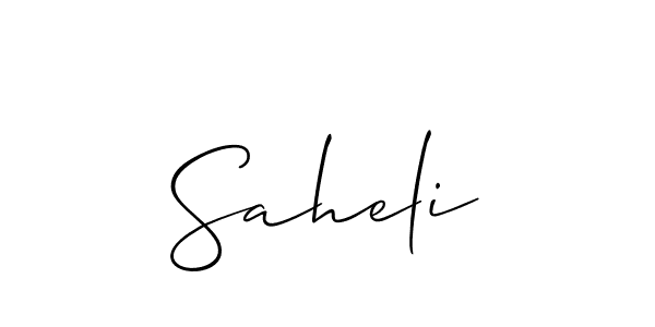 How to make Saheli signature? Allison_Script is a professional autograph style. Create handwritten signature for Saheli name. Saheli signature style 2 images and pictures png