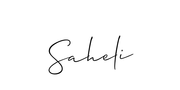 Create a beautiful signature design for name Saheli. With this signature (Allison_Script) fonts, you can make a handwritten signature for free. Saheli signature style 2 images and pictures png