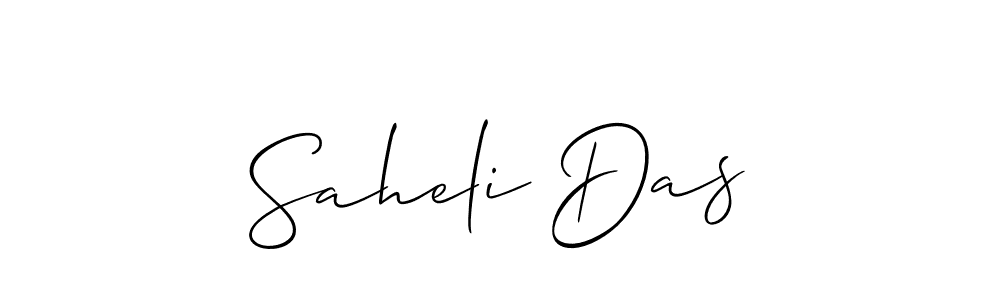 Design your own signature with our free online signature maker. With this signature software, you can create a handwritten (Allison_Script) signature for name Saheli Das. Saheli Das signature style 2 images and pictures png
