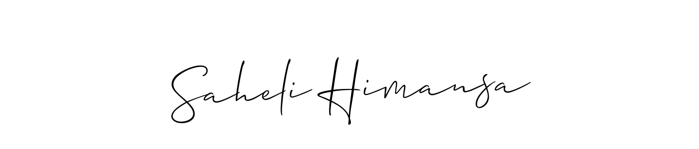 Check out images of Autograph of Saheli Himansa name. Actor Saheli Himansa Signature Style. Allison_Script is a professional sign style online. Saheli Himansa signature style 2 images and pictures png