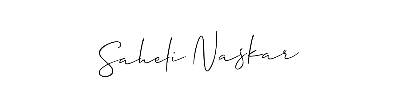 Also You can easily find your signature by using the search form. We will create Saheli Naskar name handwritten signature images for you free of cost using Allison_Script sign style. Saheli Naskar signature style 2 images and pictures png