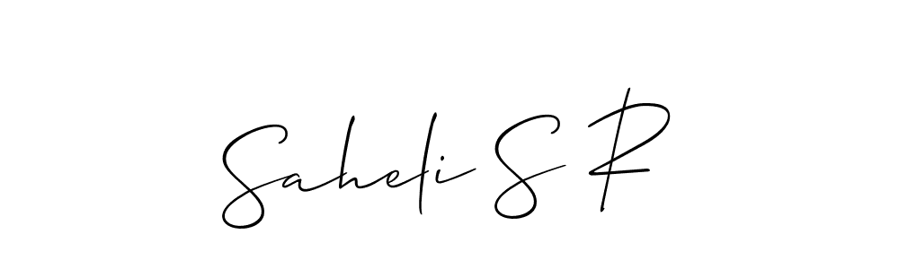 Design your own signature with our free online signature maker. With this signature software, you can create a handwritten (Allison_Script) signature for name Saheli S R. Saheli S R signature style 2 images and pictures png