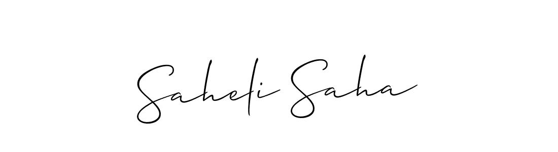 You should practise on your own different ways (Allison_Script) to write your name (Saheli Saha) in signature. don't let someone else do it for you. Saheli Saha signature style 2 images and pictures png