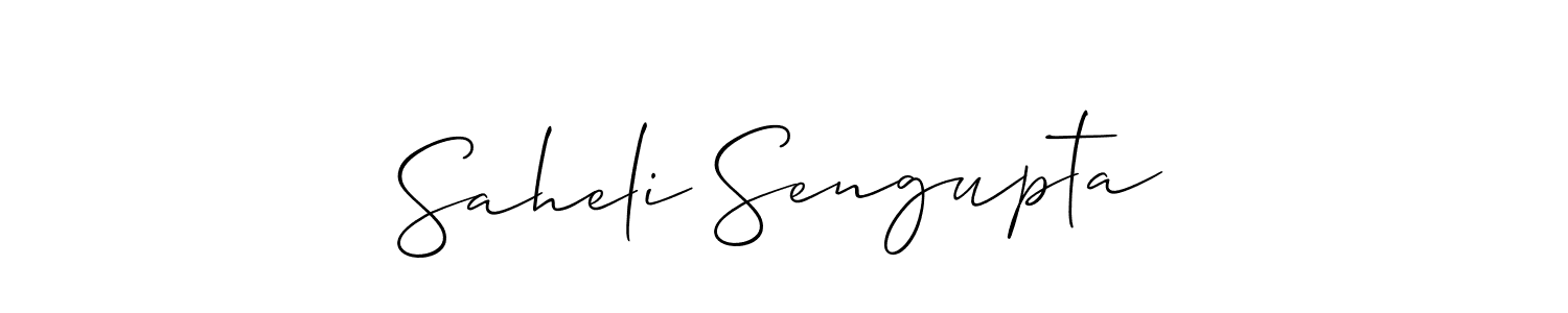 Make a beautiful signature design for name Saheli Sengupta. With this signature (Allison_Script) style, you can create a handwritten signature for free. Saheli Sengupta signature style 2 images and pictures png