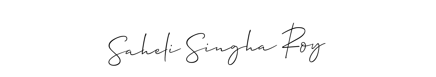 You should practise on your own different ways (Allison_Script) to write your name (Saheli Singha Roy) in signature. don't let someone else do it for you. Saheli Singha Roy signature style 2 images and pictures png