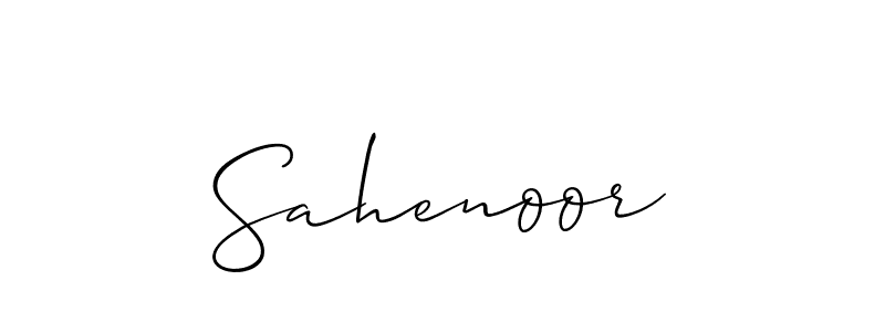 Make a beautiful signature design for name Sahenoor. With this signature (Allison_Script) style, you can create a handwritten signature for free. Sahenoor signature style 2 images and pictures png