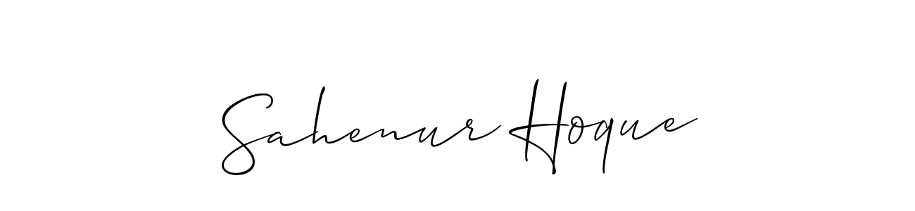 if you are searching for the best signature style for your name Sahenur Hoque. so please give up your signature search. here we have designed multiple signature styles  using Allison_Script. Sahenur Hoque signature style 2 images and pictures png