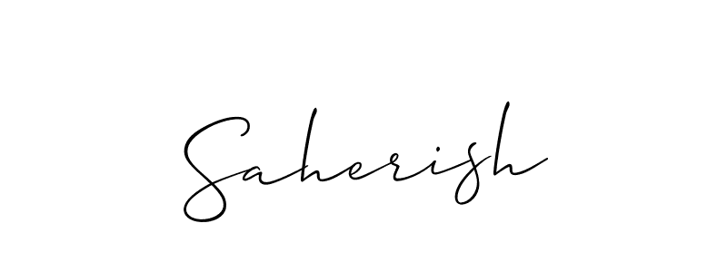 Also we have Saherish name is the best signature style. Create professional handwritten signature collection using Allison_Script autograph style. Saherish signature style 2 images and pictures png