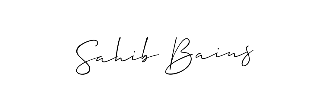 Design your own signature with our free online signature maker. With this signature software, you can create a handwritten (Allison_Script) signature for name Sahib Bains. Sahib Bains signature style 2 images and pictures png