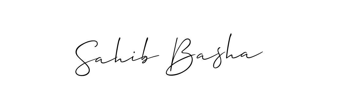 Make a beautiful signature design for name Sahib Basha. With this signature (Allison_Script) style, you can create a handwritten signature for free. Sahib Basha signature style 2 images and pictures png