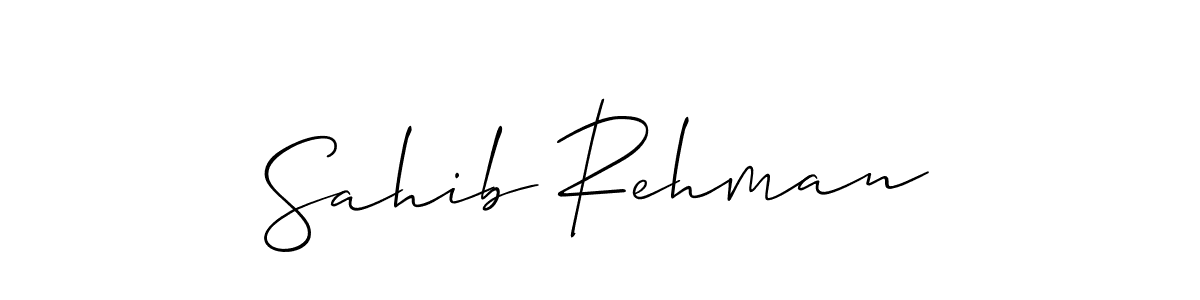 Allison_Script is a professional signature style that is perfect for those who want to add a touch of class to their signature. It is also a great choice for those who want to make their signature more unique. Get Sahib Rehman name to fancy signature for free. Sahib Rehman signature style 2 images and pictures png