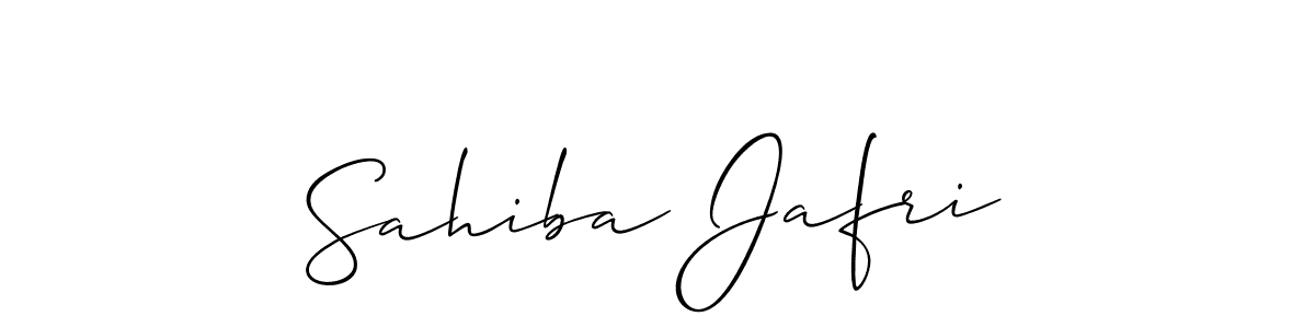 Make a beautiful signature design for name Sahiba Jafri. With this signature (Allison_Script) style, you can create a handwritten signature for free. Sahiba Jafri signature style 2 images and pictures png