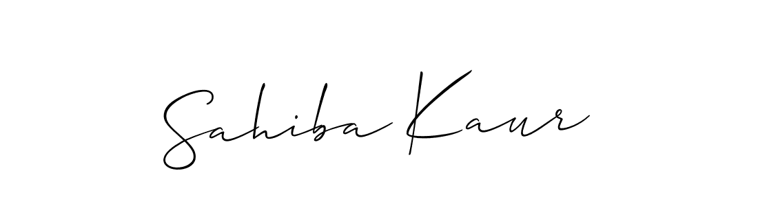 Allison_Script is a professional signature style that is perfect for those who want to add a touch of class to their signature. It is also a great choice for those who want to make their signature more unique. Get Sahiba Kaur name to fancy signature for free. Sahiba Kaur signature style 2 images and pictures png