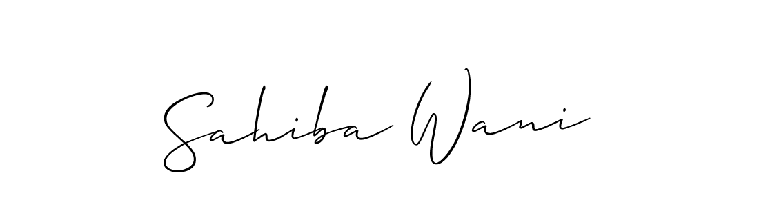 Make a short Sahiba Wani signature style. Manage your documents anywhere anytime using Allison_Script. Create and add eSignatures, submit forms, share and send files easily. Sahiba Wani signature style 2 images and pictures png