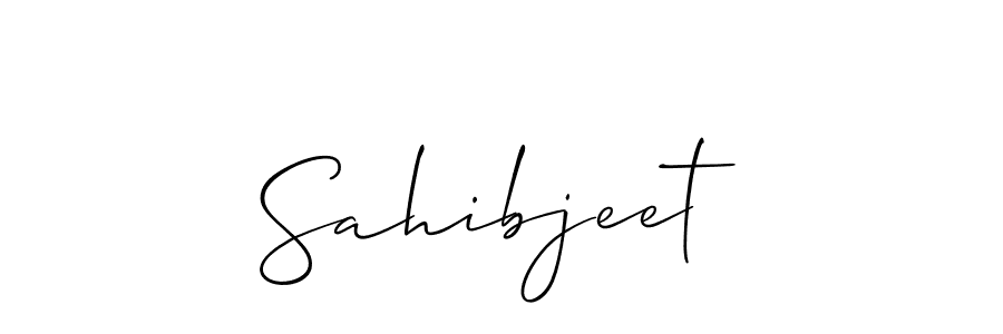 Use a signature maker to create a handwritten signature online. With this signature software, you can design (Allison_Script) your own signature for name Sahibjeet. Sahibjeet signature style 2 images and pictures png