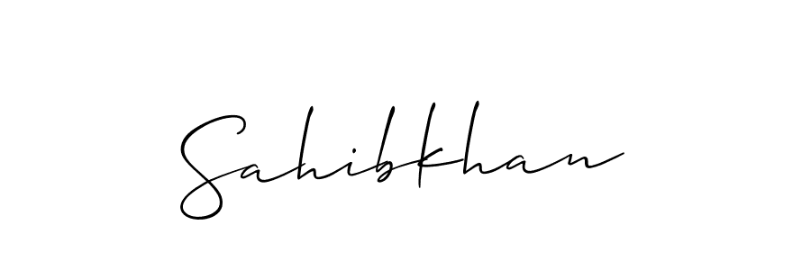 How to Draw Sahibkhan signature style? Allison_Script is a latest design signature styles for name Sahibkhan. Sahibkhan signature style 2 images and pictures png