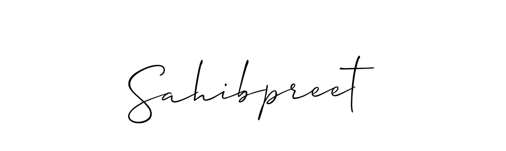 Make a beautiful signature design for name Sahibpreet. With this signature (Allison_Script) style, you can create a handwritten signature for free. Sahibpreet signature style 2 images and pictures png