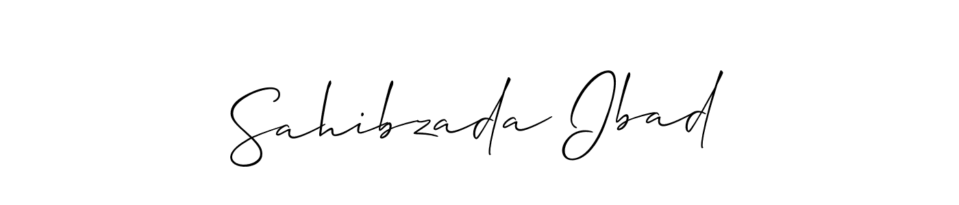 Also we have Sahibzada Ibad name is the best signature style. Create professional handwritten signature collection using Allison_Script autograph style. Sahibzada Ibad signature style 2 images and pictures png