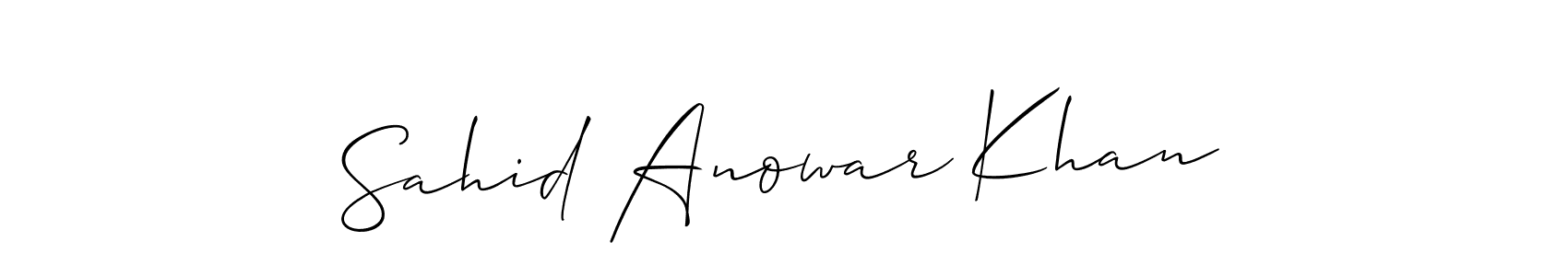 The best way (Allison_Script) to make a short signature is to pick only two or three words in your name. The name Sahid Anowar Khan include a total of six letters. For converting this name. Sahid Anowar Khan signature style 2 images and pictures png