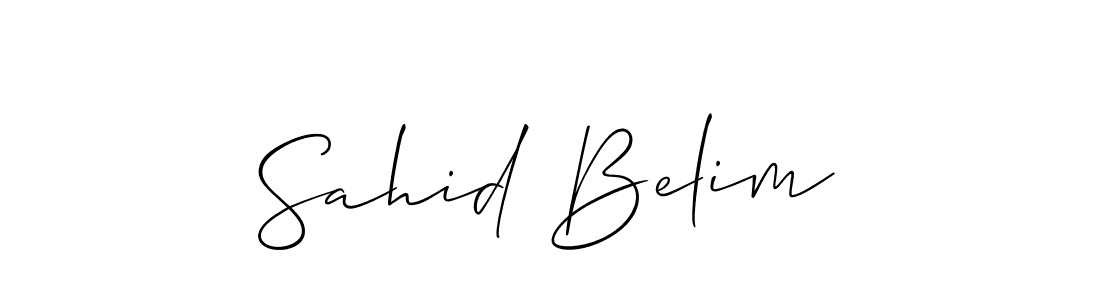 Make a beautiful signature design for name Sahid Belim. With this signature (Allison_Script) style, you can create a handwritten signature for free. Sahid Belim signature style 2 images and pictures png
