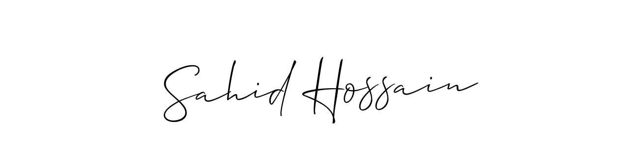 The best way (Allison_Script) to make a short signature is to pick only two or three words in your name. The name Sahid Hossain include a total of six letters. For converting this name. Sahid Hossain signature style 2 images and pictures png