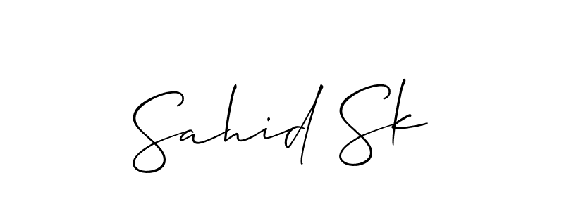 Allison_Script is a professional signature style that is perfect for those who want to add a touch of class to their signature. It is also a great choice for those who want to make their signature more unique. Get Sahid Sk name to fancy signature for free. Sahid Sk signature style 2 images and pictures png