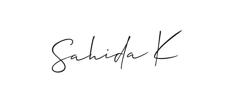 How to Draw Sahida K signature style? Allison_Script is a latest design signature styles for name Sahida K. Sahida K signature style 2 images and pictures png