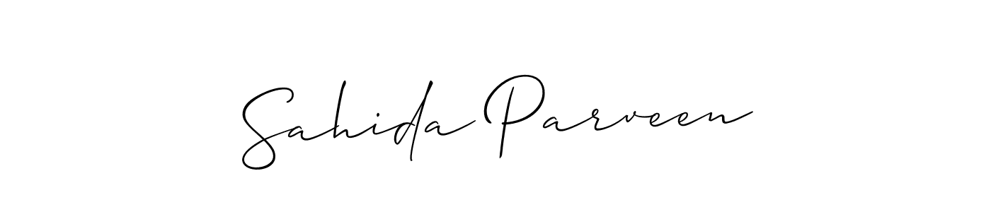 Make a beautiful signature design for name Sahida Parveen. With this signature (Allison_Script) style, you can create a handwritten signature for free. Sahida Parveen signature style 2 images and pictures png