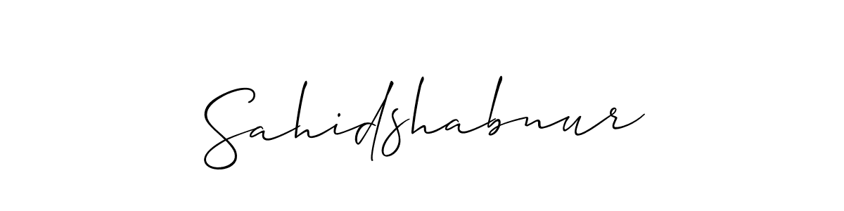 if you are searching for the best signature style for your name Sahidshabnur. so please give up your signature search. here we have designed multiple signature styles  using Allison_Script. Sahidshabnur signature style 2 images and pictures png