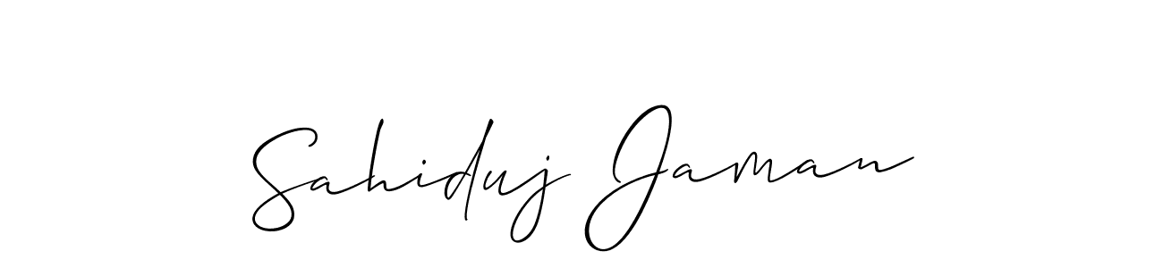 How to Draw Sahiduj Jaman signature style? Allison_Script is a latest design signature styles for name Sahiduj Jaman. Sahiduj Jaman signature style 2 images and pictures png