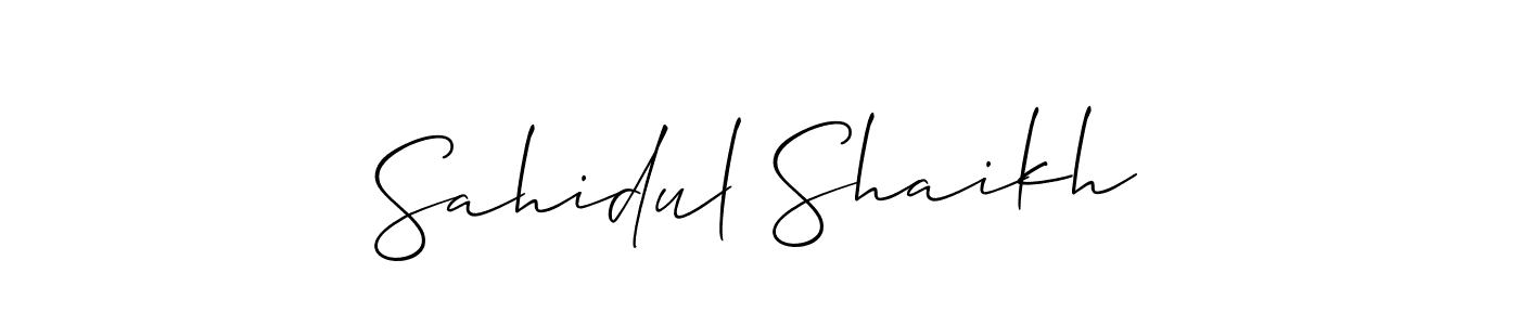 Create a beautiful signature design for name Sahidul Shaikh. With this signature (Allison_Script) fonts, you can make a handwritten signature for free. Sahidul Shaikh signature style 2 images and pictures png