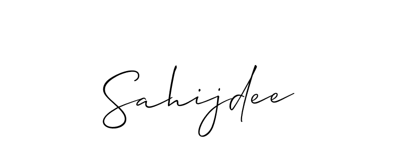 How to make Sahijdee name signature. Use Allison_Script style for creating short signs online. This is the latest handwritten sign. Sahijdee signature style 2 images and pictures png