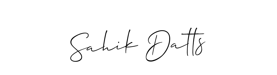 Also we have Sahik Datts name is the best signature style. Create professional handwritten signature collection using Allison_Script autograph style. Sahik Datts signature style 2 images and pictures png