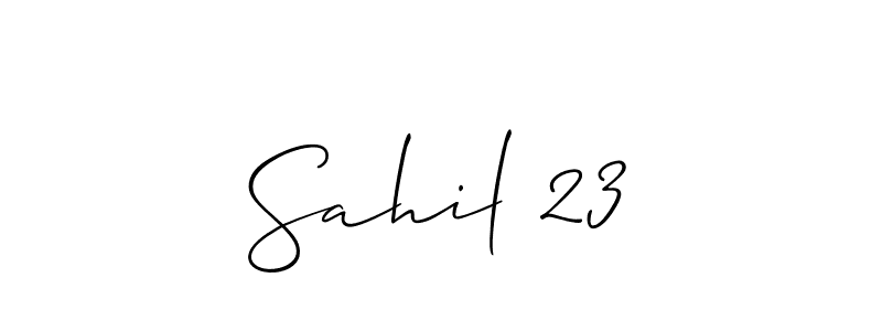 How to make Sahil 23 name signature. Use Allison_Script style for creating short signs online. This is the latest handwritten sign. Sahil 23 signature style 2 images and pictures png