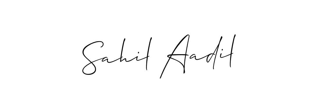 Create a beautiful signature design for name Sahil Aadil. With this signature (Allison_Script) fonts, you can make a handwritten signature for free. Sahil Aadil signature style 2 images and pictures png