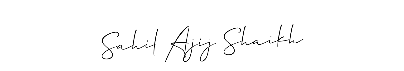 Use a signature maker to create a handwritten signature online. With this signature software, you can design (Allison_Script) your own signature for name Sahil Ajij Shaikh. Sahil Ajij Shaikh signature style 2 images and pictures png