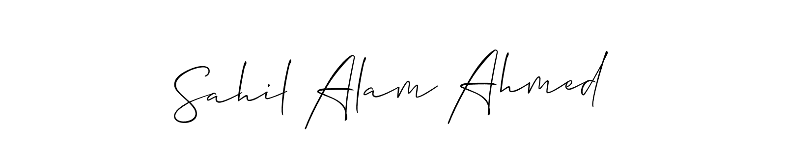 Create a beautiful signature design for name Sahil Alam Ahmed. With this signature (Allison_Script) fonts, you can make a handwritten signature for free. Sahil Alam Ahmed signature style 2 images and pictures png