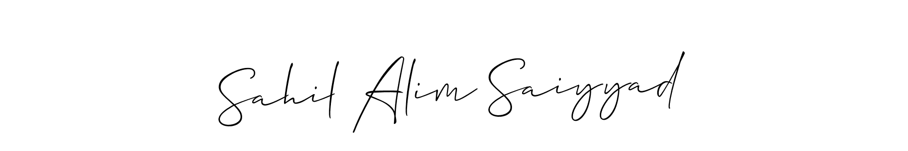 Allison_Script is a professional signature style that is perfect for those who want to add a touch of class to their signature. It is also a great choice for those who want to make their signature more unique. Get Sahil Alim Saiyyad name to fancy signature for free. Sahil Alim Saiyyad signature style 2 images and pictures png