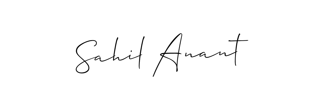 You should practise on your own different ways (Allison_Script) to write your name (Sahil Anant) in signature. don't let someone else do it for you. Sahil Anant signature style 2 images and pictures png