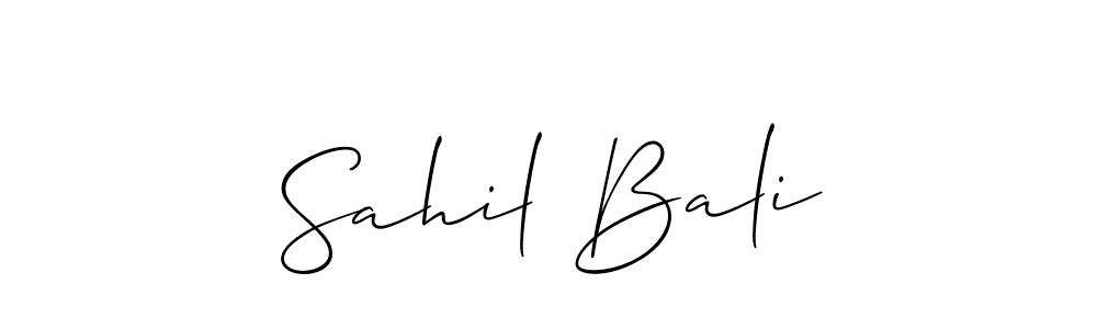 It looks lik you need a new signature style for name Sahil Bali. Design unique handwritten (Allison_Script) signature with our free signature maker in just a few clicks. Sahil Bali signature style 2 images and pictures png