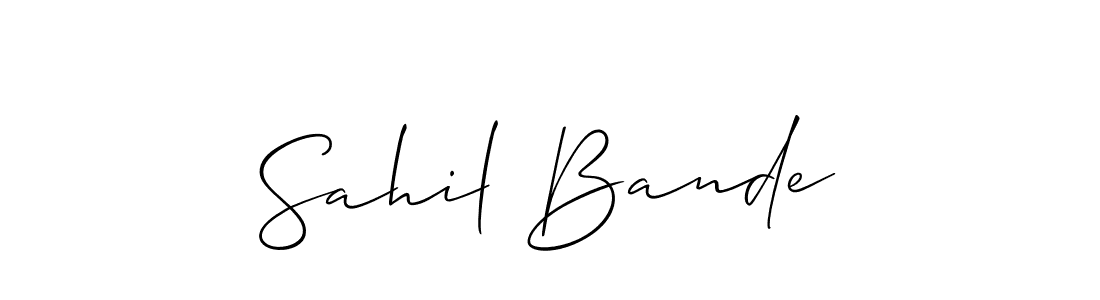 Use a signature maker to create a handwritten signature online. With this signature software, you can design (Allison_Script) your own signature for name Sahil Bande. Sahil Bande signature style 2 images and pictures png