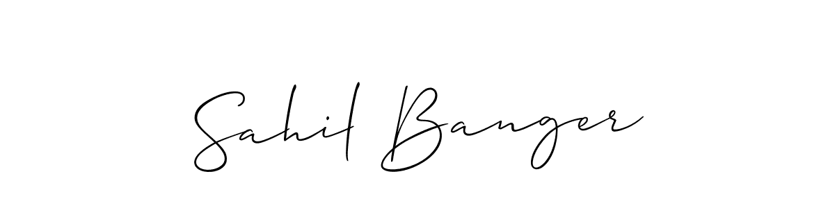 Sahil Banger stylish signature style. Best Handwritten Sign (Allison_Script) for my name. Handwritten Signature Collection Ideas for my name Sahil Banger. Sahil Banger signature style 2 images and pictures png
