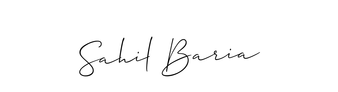 Also we have Sahil Baria name is the best signature style. Create professional handwritten signature collection using Allison_Script autograph style. Sahil Baria signature style 2 images and pictures png